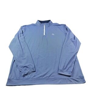 Rhoback Blue White Houndstooth Performance Half Zip Pullover Size 3XL XXXL